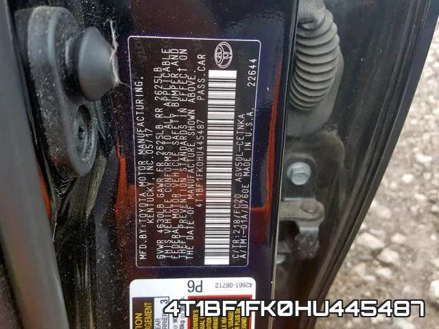 4T1BF1FK0HU445487 фото 2