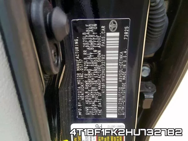 4T1BF1FK2HU732782 фото 2
