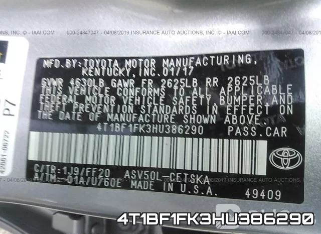 4T1BF1FK3HU386290 фото 10