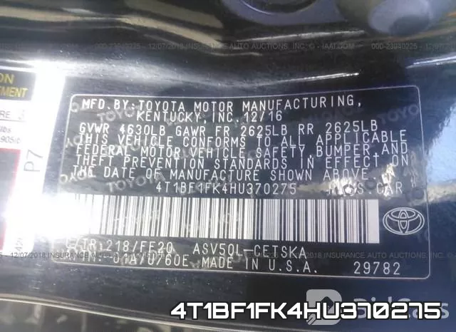 4T1BF1FK4HU370275 фото 10