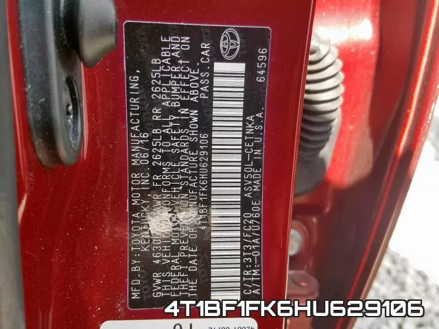 4T1BF1FK6HU629106 фото 2