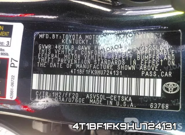 4T1BF1FK9HU724131 фото 10