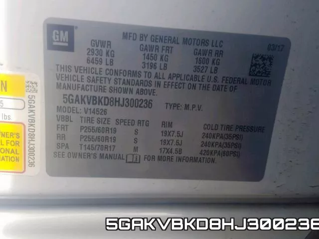 5GAKVBKD8HJ300236 фото 2