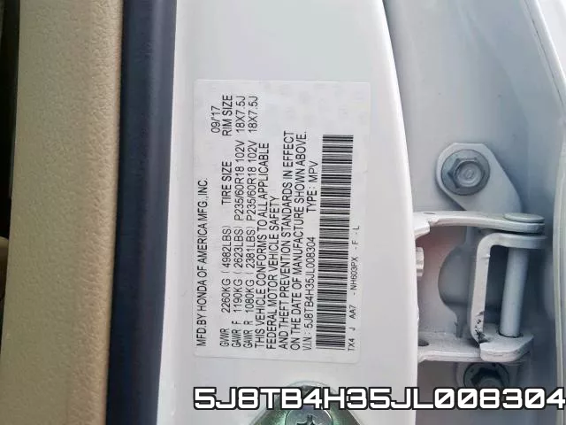 5J8TB4H35JL008304 фото 2