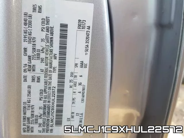5LMCJ1C9XHUL22572 фото 2
