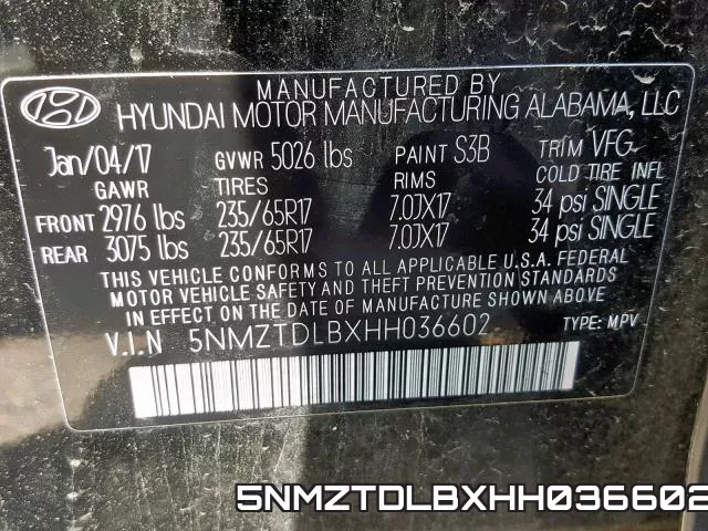 5NMZTDLBXHH036602 фото 2
