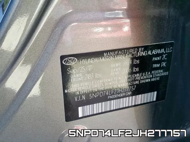 5NPD74LF2JH277757 фото 2