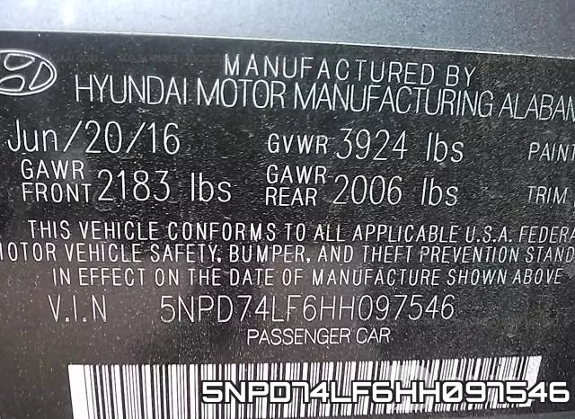 5NPD74LF6HH097546 фото 10