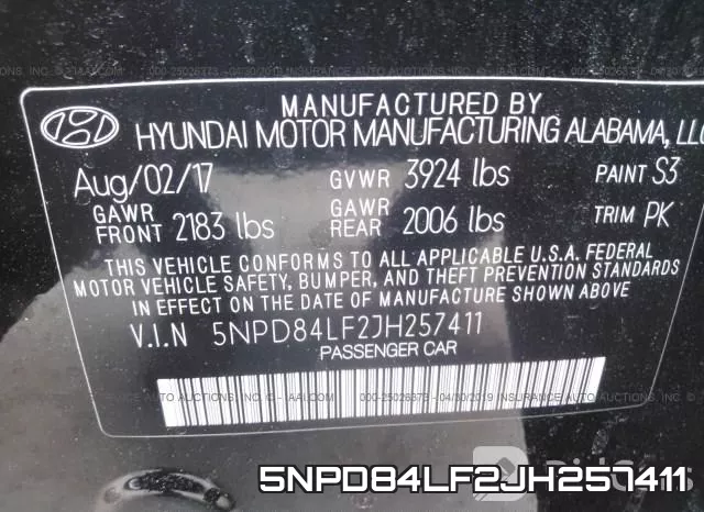 5NPD84LF2JH257411 фото 10