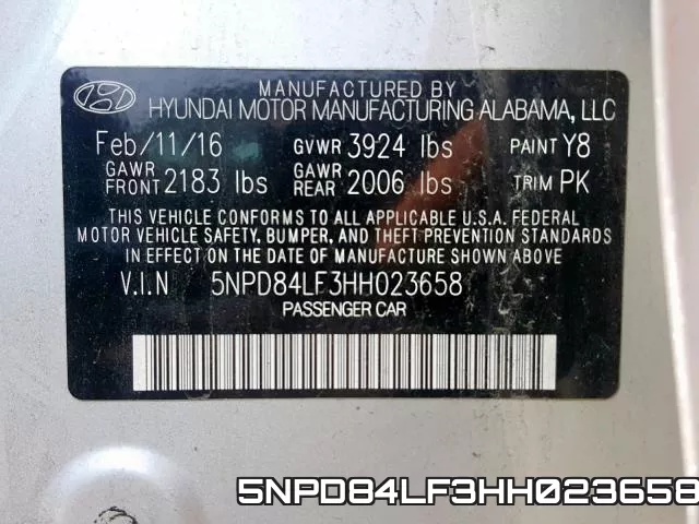 5NPD84LF3HH023658 фото 2