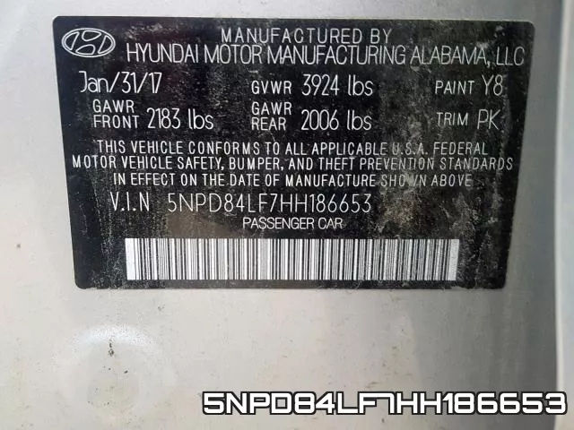 5NPD84LF7HH186653 фото 2