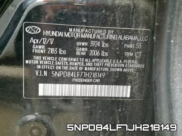 5NPD84LF7JH218149 фото 2