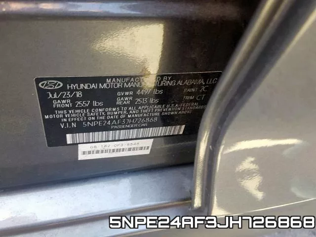 5NPE24AF3JH726868 фото 2