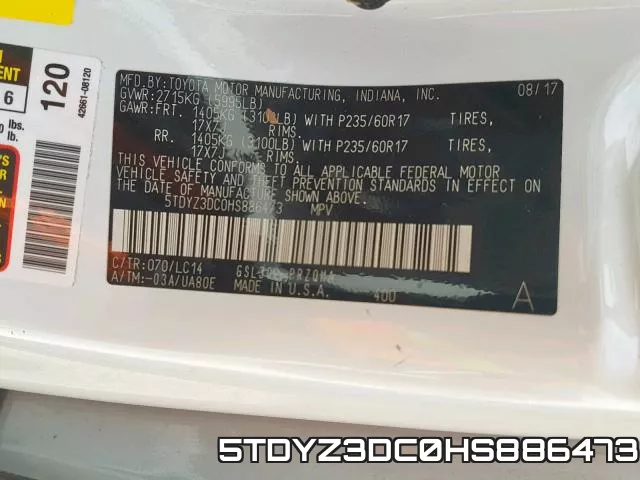 5TDYZ3DC0HS886473 фото 2