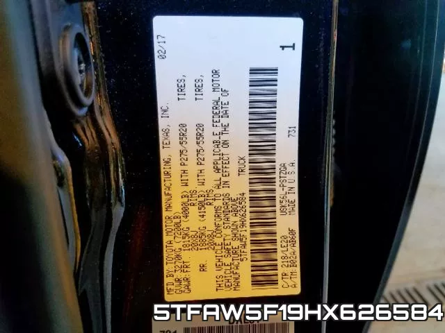 5TFAW5F19HX626584 фото 2
