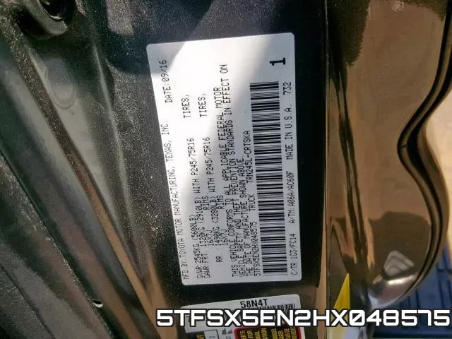 5TFSX5EN2HX048575 фото 2