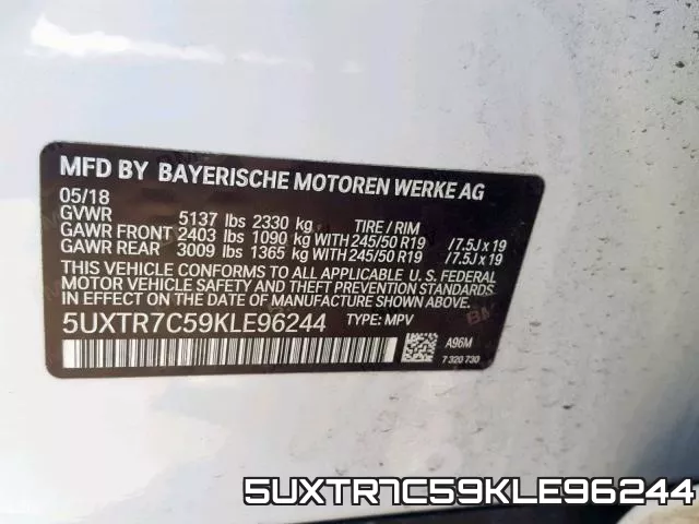 5UXTR7C59KLE96244 фото 2