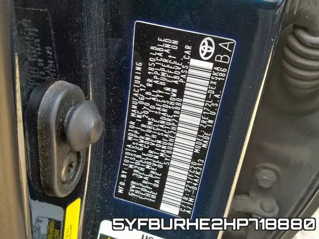 5YFBURHE2HP718880 фото 2