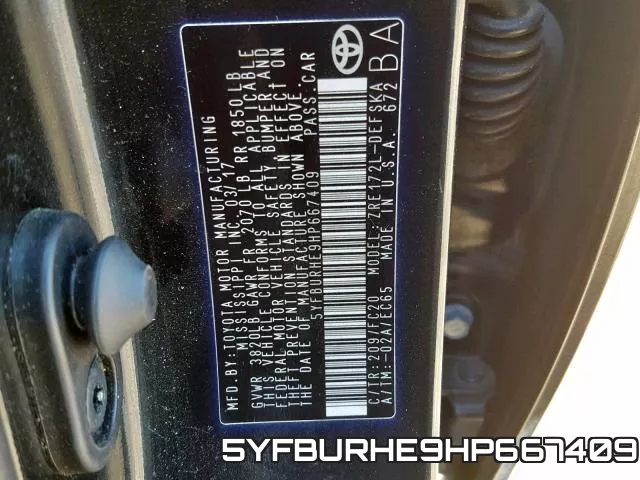 5YFBURHE9HP667409 фото 2