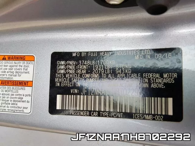 JF1ZNAA17H8702292 фото 2