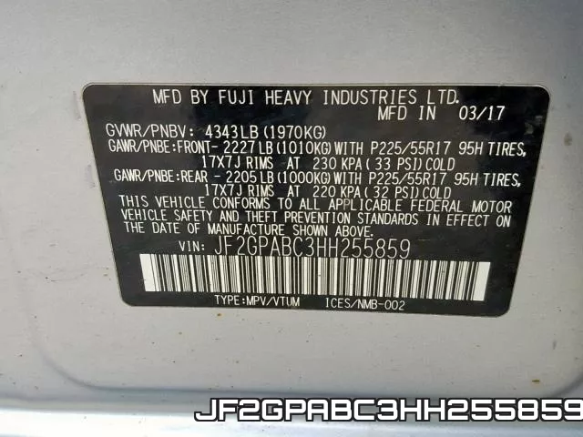 JF2GPABC3HH255859 фото 2