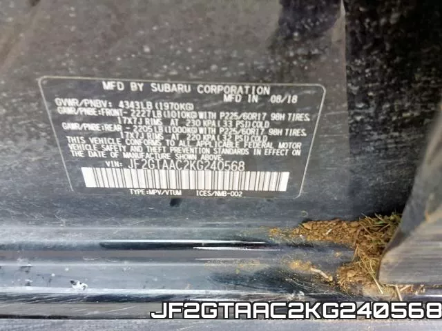 JF2GTAAC2KG240568 фото 2