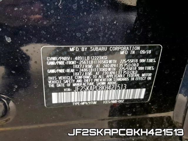 JF2SKAPC8KH421513 фото 2