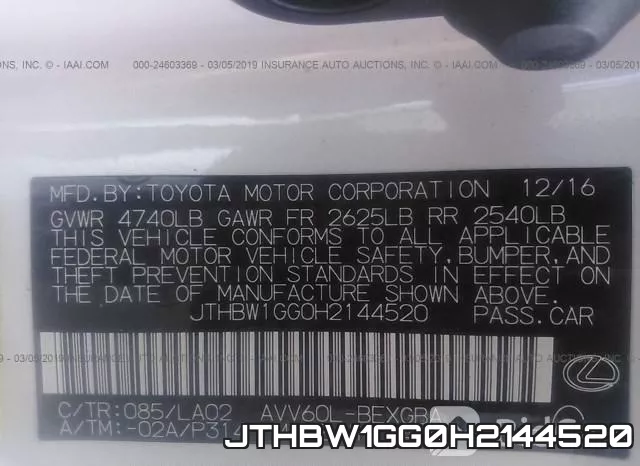 JTHBW1GG0H2144520 фото 10