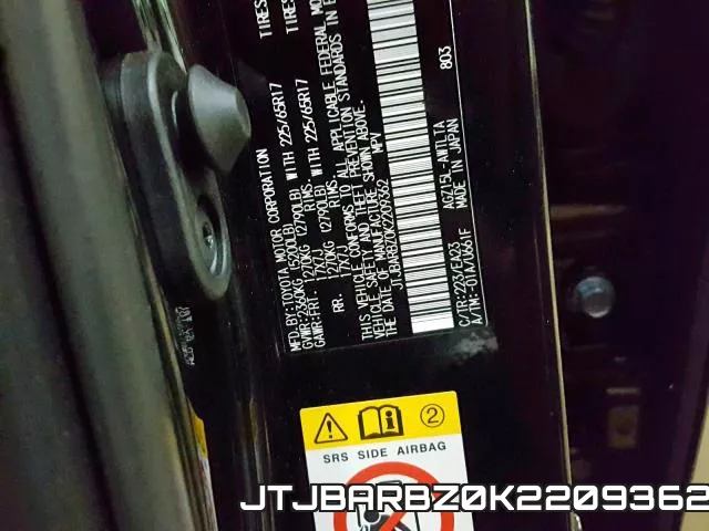 JTJBARBZ0K2209362 фото 2