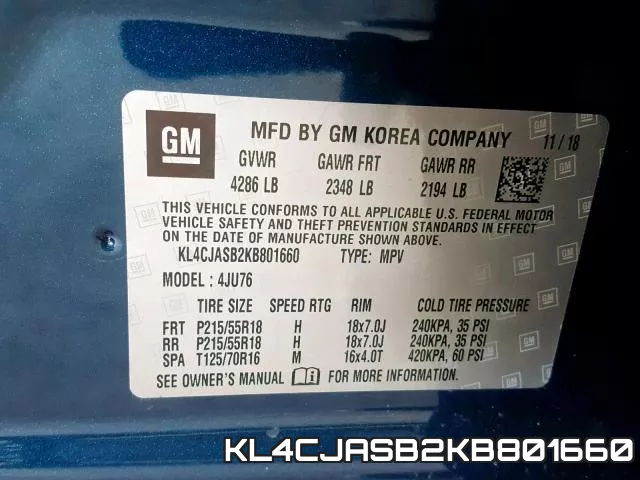 KL4CJASB2KB801660 фото 2
