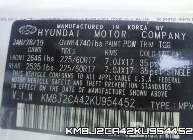 KM8J2CA42KU954452 фото 10