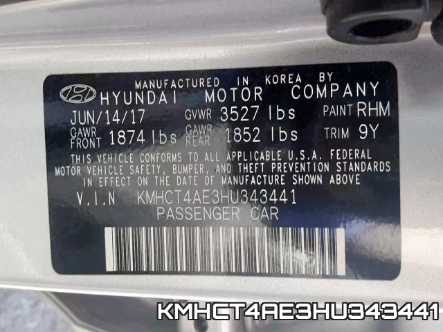 KMHCT4AE3HU343441 фото 2