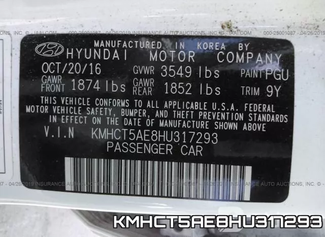 KMHCT5AE8HU317293 фото 10