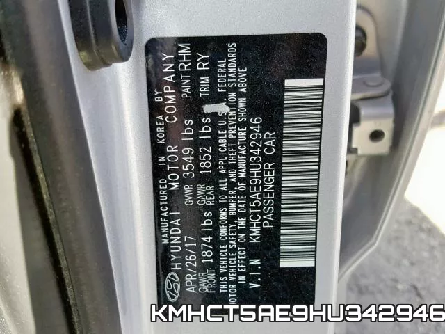 KMHCT5AE9HU342946 фото 2