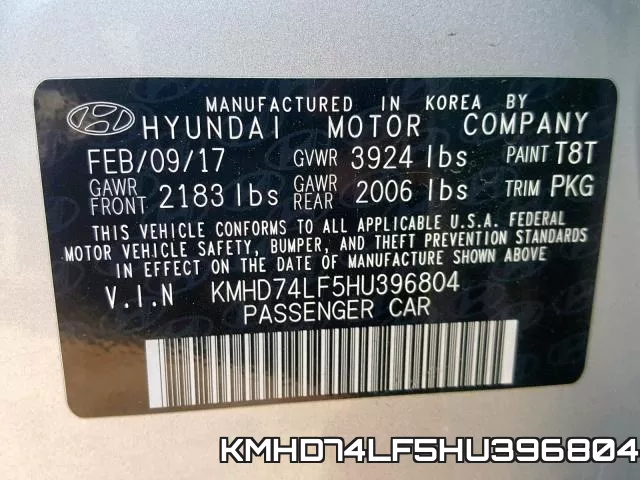 KMHD74LF5HU396804 фото 2