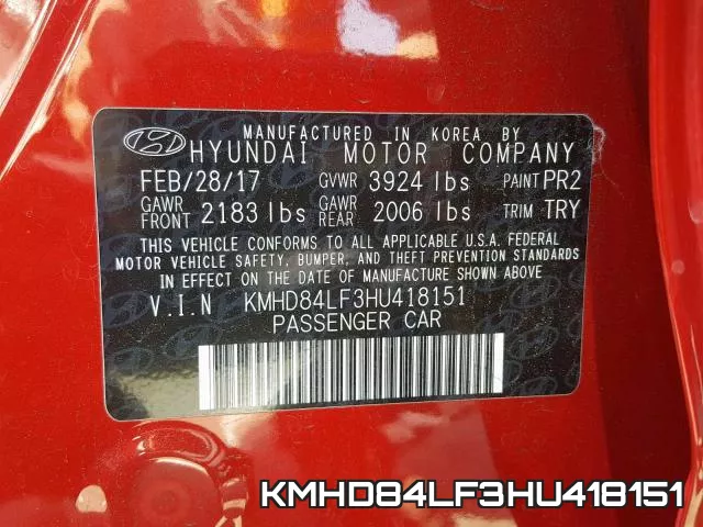 KMHD84LF3HU418151 фото 2