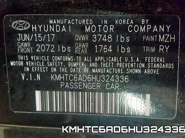 KMHTC6AD6HU324336 фото 2