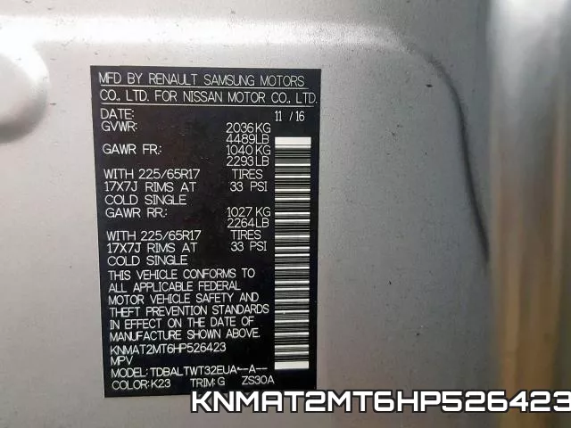 KNMAT2MT6HP526423 фото 2