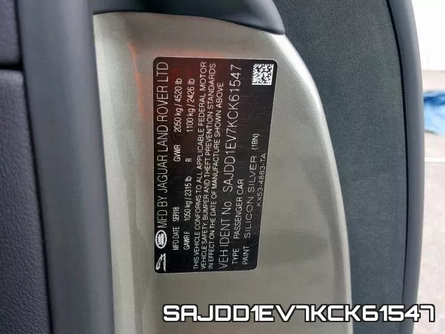 SAJDD1EV7KCK61547 фото 2