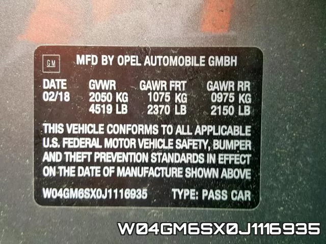 W04GM6SX0J1116935 фото 2