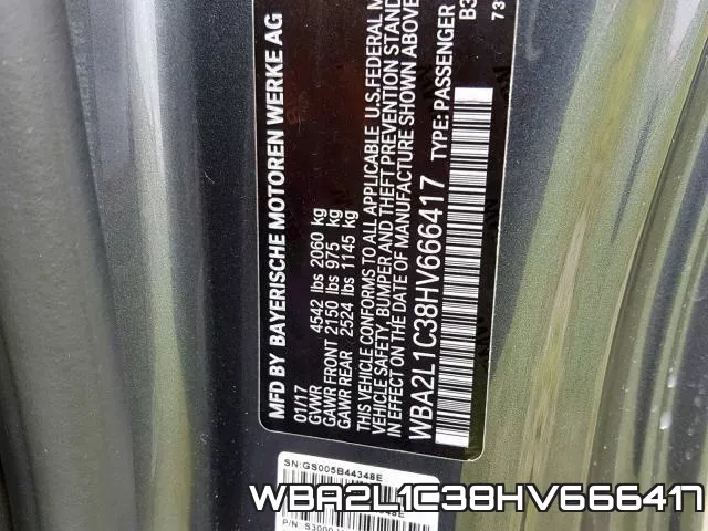 WBA2L1C38HV666417 фото 2