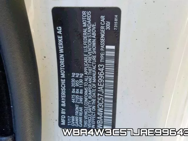 WBA4W3C57JAE99643 фото 2