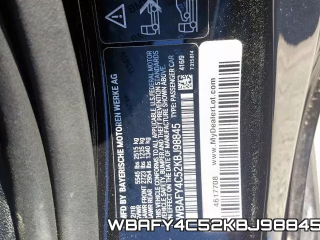 WBAFY4C52KBJ98845 фото 2
