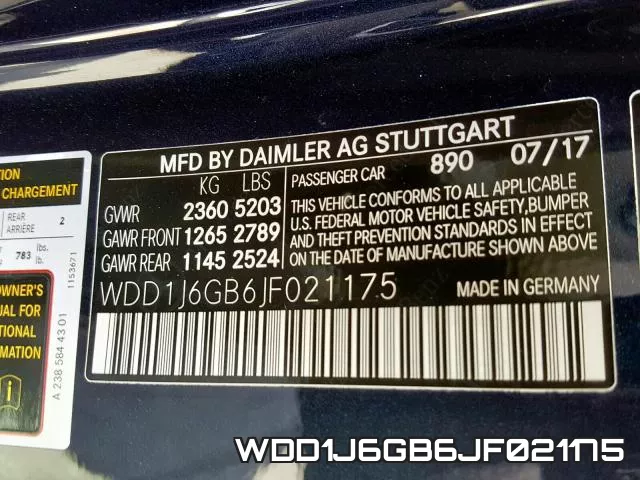 WDD1J6GB6JF021175 фото 2