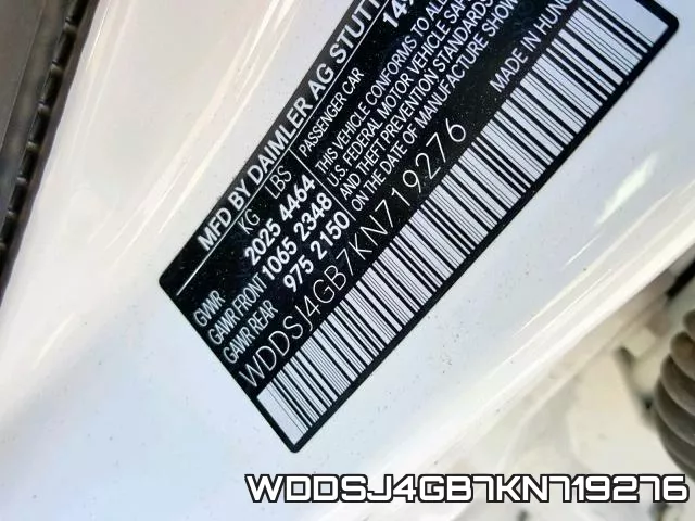 WDDSJ4GB7KN719276 фото 2