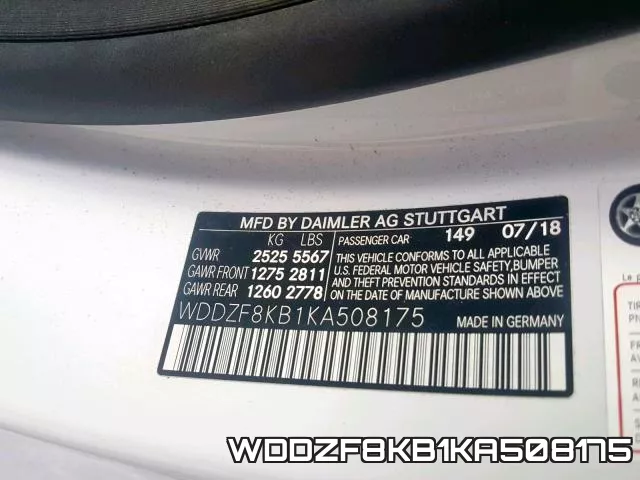 WDDZF8KB1KA508175 фото 2