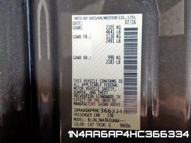 1N4AA6AP4HC366334 фото 2
