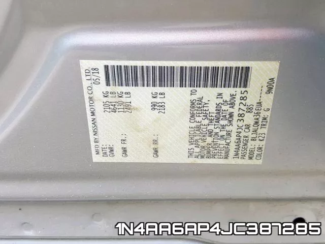 1N4AA6AP4JC387285 фото 2