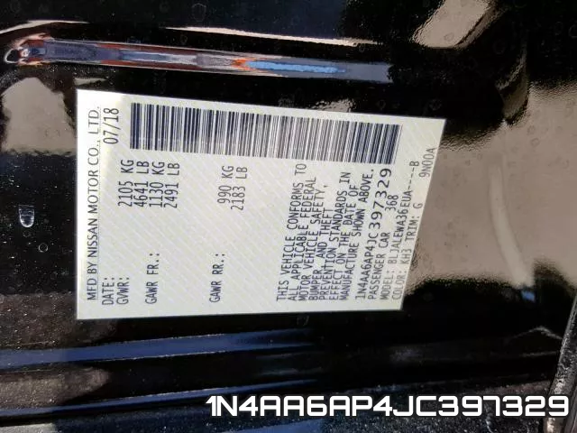 1N4AA6AP4JC397329 фото 2