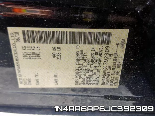 1N4AA6AP6JC392309 фото 2